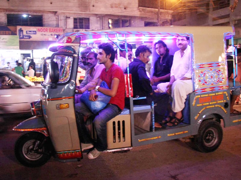 fare rs10 per person is the fare the six seater rickshaws charge for a single ride along their route