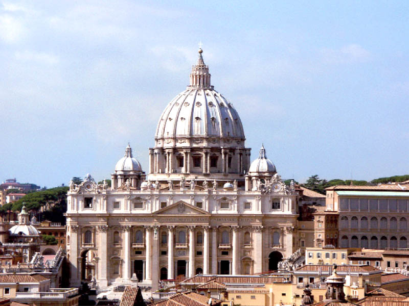 a view of saint peter s basilica in vatican city christmas mass is usually held inside and around the basilica photo file