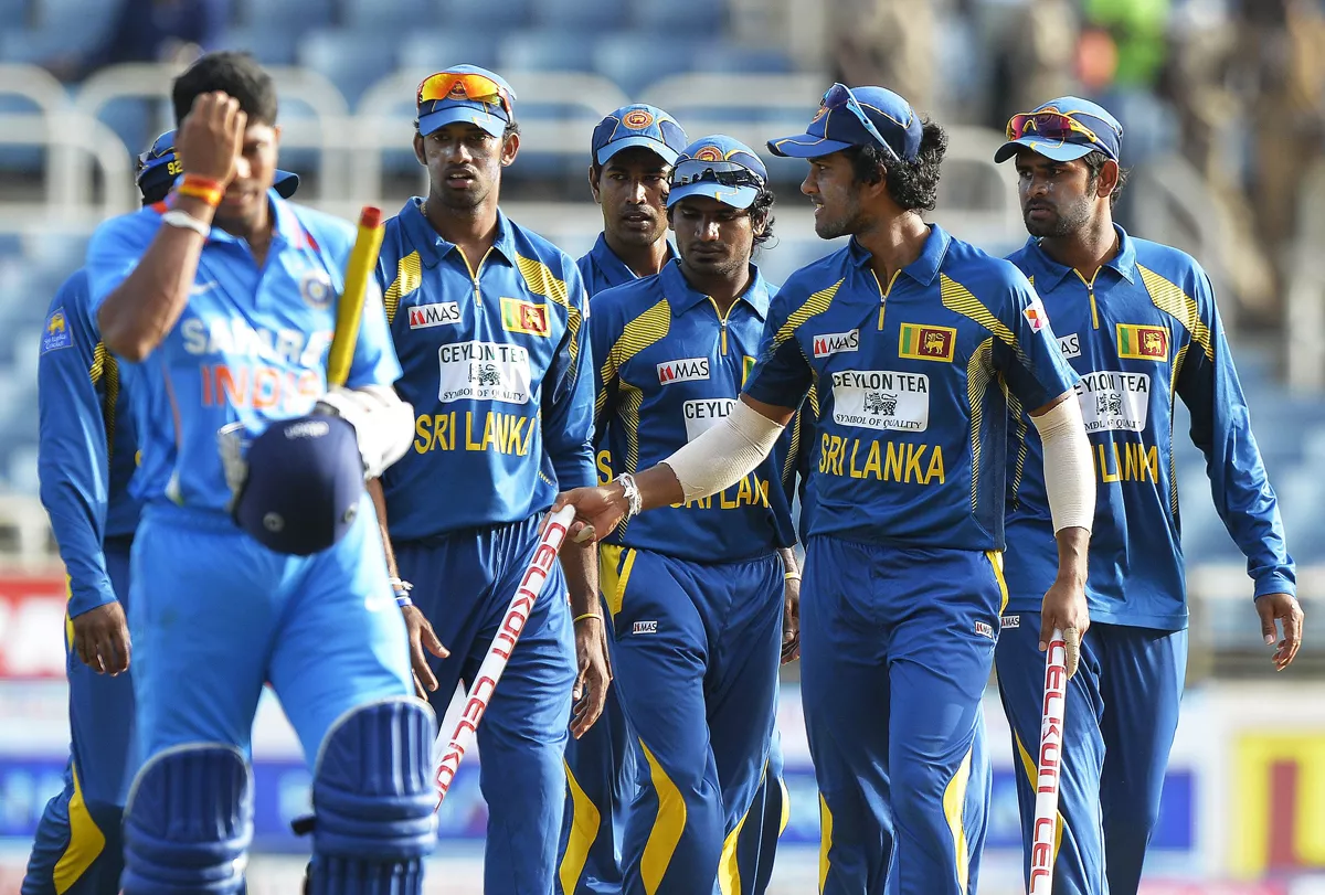 sri lankan cricketers leave the field after defeating india during the third match of the tri nation series between india and sri lanka at the sabina park stadium in kingston on july 2 2013 photo afp sri lankan cricketers leave the field after defeating india during the third match of the tri nation series between india and sri lanka at the sabina park stadium in kingston on july 2 2013 photo afp