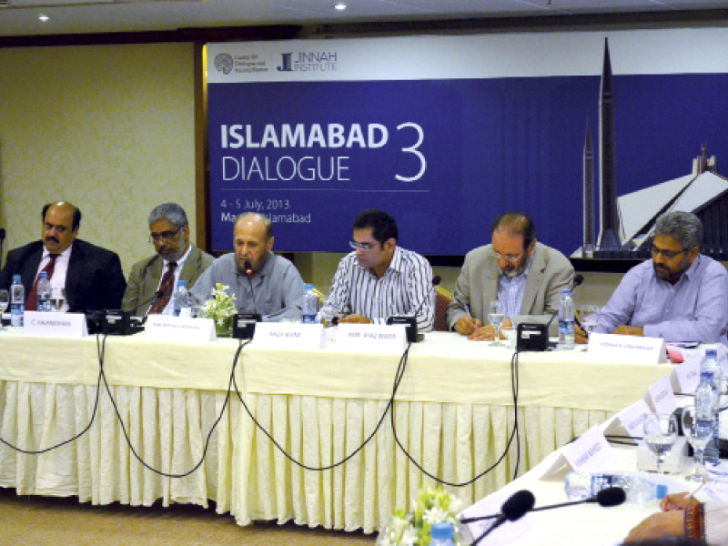 speakers at the islamabad dialogue discussed indo pak bilateral ties photo express