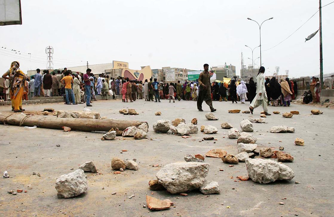 besides mauripur road several protests were also held in other parts of city by the kutchi community photo online