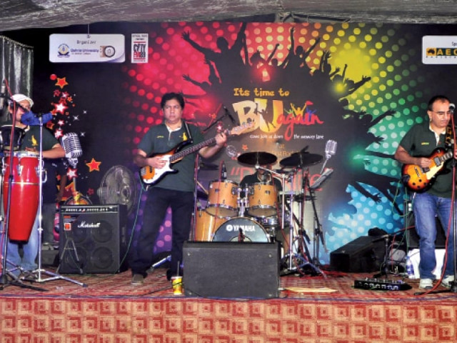 the band rocklite performed a mix of urdu and english songs from the 80s and 90s for the former students of bahira university photos express