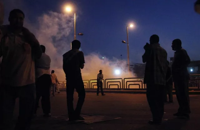 tear gas fills the air as egyptian supporters of the muslim brotherhood rallying in support of deposed president mohamed morsi clash with police outside the elite republican guards base in cairo early on july 8 2013 photo afp tear gas fills the air as egyptian supporters of the muslim brotherhood rallying in support of deposed president mohamed morsi clash with police outside the elite republican guards base in cairo early on july 8 2013 photo afp