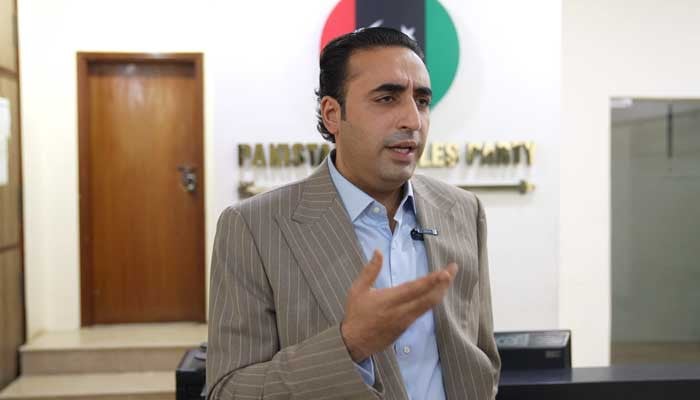 pakistan peoples party ppp chairman bilawal bhutto zardari speaking to journalists in karachi on november 14 2024 photo screengrab