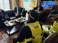 defence minister khawaja asif meets london police at pakistan high commission in london uk november 14 2024 photo app