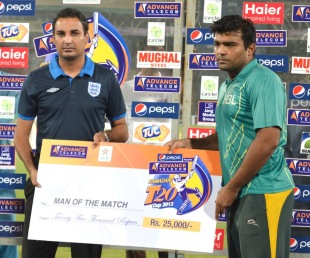 match referee saadat ali controversially awarded the man of the match award to fahad instead of ghani as the pia management and players reacted strongly to the decision photo cricinfo