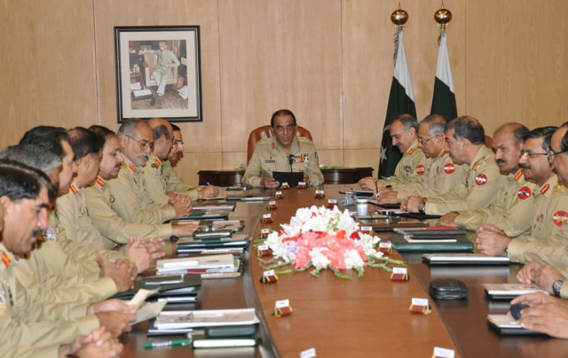 the top military commanders informally discussed the likely implications of the leaked report of the abbottabad commission photo ispr gov pk the top military commanders informally discussed the likely implications of the leaked report of the abbottabad commission photo ispr gov pk