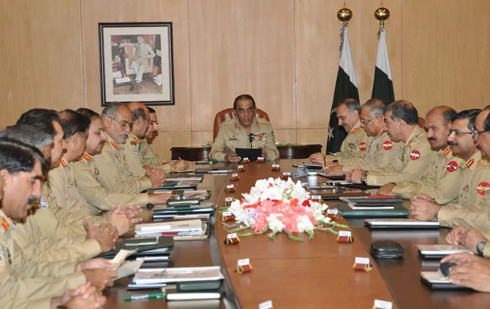 the top military commanders informally discussed the likely implications of the leaked report of the abbottabad commission photo ispr gov pk the top military commanders informally discussed the likely implications of the leaked report of the abbottabad commission photo ispr gov pk