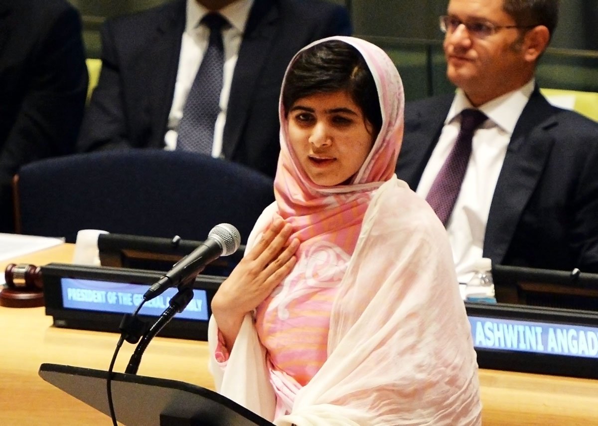 pakistani student malala yousafzai speaks before the united nations youth assembly july 12 2013 at un headquarters in new york photo afp