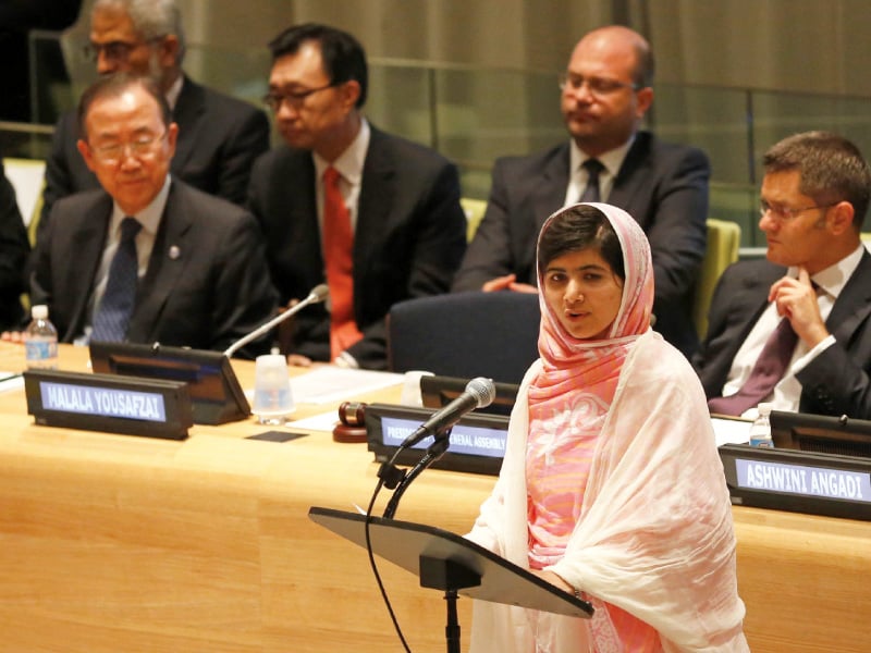 malala yousafzai makes an address at the un headquarters in new york photo reuters