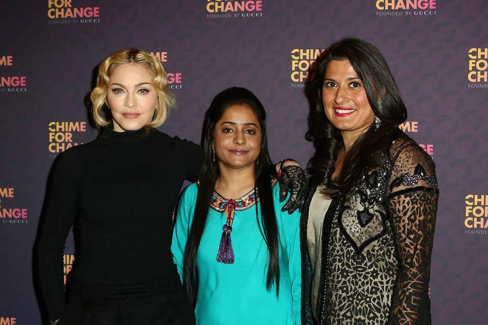 pop singer madonna with activist humaira bachal and filmmaker sharmeen obaid photo madonna facebook page