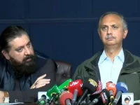 pakistan tehreek e insaf spokesperson sheikh waqas akram addressing press conference along with opposition leader in national assembly omar ayub in peshawar on november 29 2024 screengrab