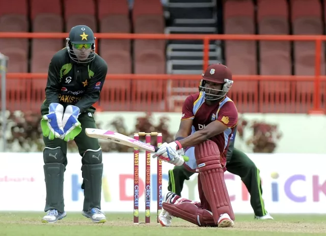 west indies batsman darren bravo sweeping pakistan bowler saeed ajmal the during the 2nd odi west indies v pakistan photo afp west indies batsman darren bravo sweeping pakistan bowler saeed ajmal the during the 2nd odi west indies v pakistan photo afp
