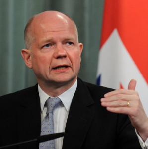 uk foreign secretary william hague arrives today