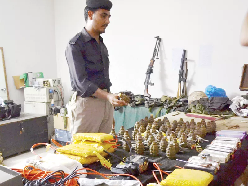 four suicide jackets and 50 hand grenades were recovered among other things photo express four suicide jackets and 50 hand grenades were recovered among other things photo express