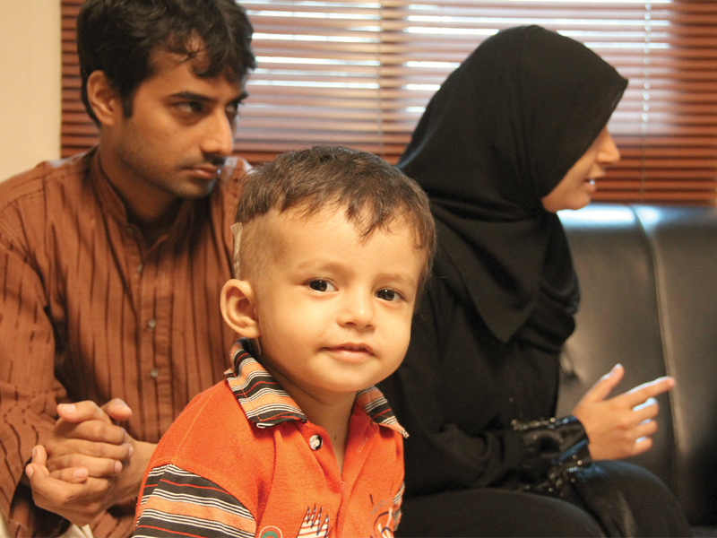 two year old rayyan underwent a cochlear implant surgery nearly a two weeks ago and can now hear photo ayesha mir express