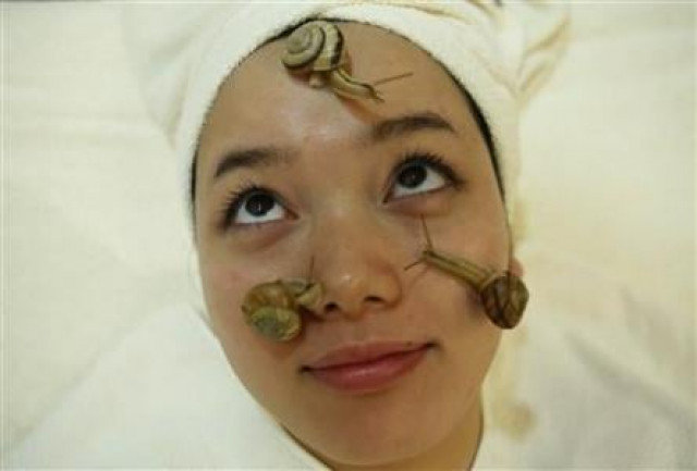 snails crawl on the face of a woman during a demonstration of a new beauty treatment photo reuters snails crawl on the face of a woman during a demonstration of a new beauty treatment photo reuters