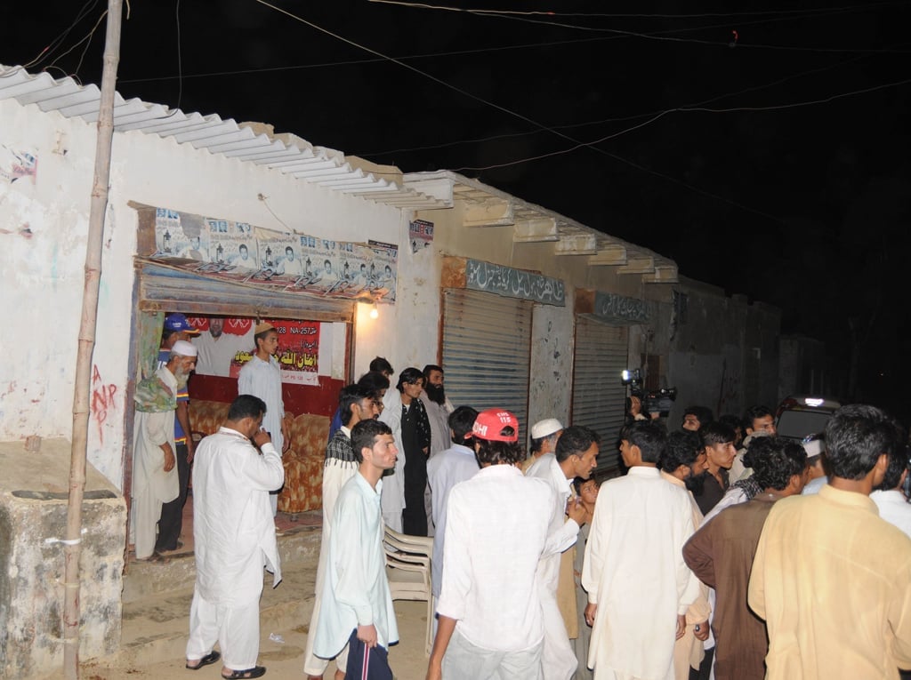 people gathered in front of anp offcie after the attack photo express mohammad noman