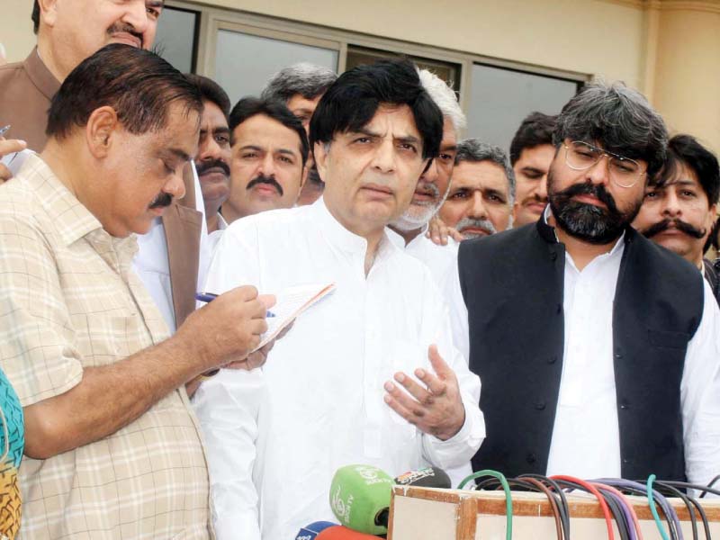interior minister chaudhry nisar briefs the media in karachi photo ppi