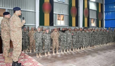 chief of army staff coas general asim munir interacting with soldiers during his visit to south waziristan on december 22 2024 courtesy ispr