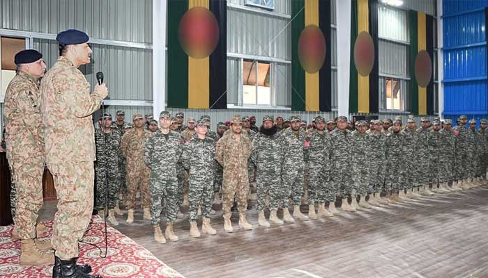 chief of army staff coas general asim munir interacting with soldiers during his visit to south waziristan on december 22 2024 courtesy ispr