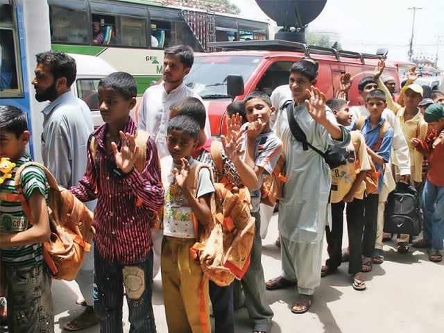 the children aged between seven and 15 were mostly those who had been separated from their families at a very young age and had been living in edhi centres in karachi for the past several years photo file