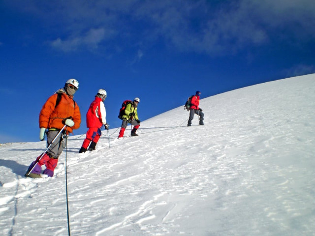 climbers scale a peak photo courtesy shimshal mountaineering school file climbers scale a peak photo courtesy shimshal mountaineering school file
