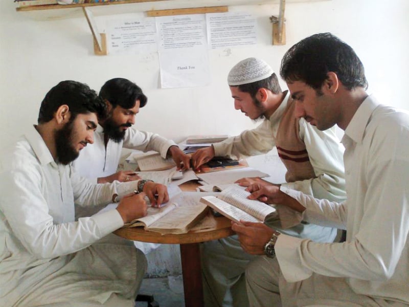 students of landhi study together at ranrraa a study room in artist muhammad arshad khan s house all the students have a key to the room and are free to use it whenever they want photo express