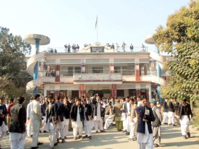 students seeking admission stand outside government jahanzeb college photo express