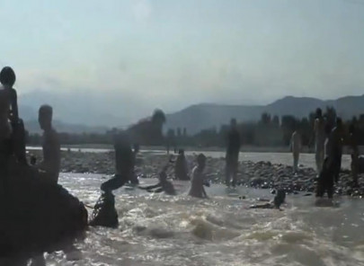 a swim in swat river beats scorching heat load shedding during ramazan