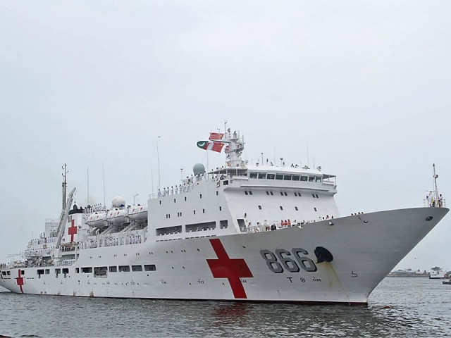 the chinese navy hospital ship peace ark docked at karachi harbour on monday above chinese medical workers perform a cataract surgery for a 53 year old djibouti man aboard the ship in djibouti the hospital ship provided medical services for over 1 500 people on its visit to djibouti last year below photo courtesy press release the chinese navy hospital ship peace ark docked at karachi harbour on monday above chinese medical workers perform a cataract surgery for a 53 year old djibouti man aboard the ship in djibouti the hospital ship provided medical services for over 1 500 people on its visit to djibouti last year below photo courtesy press release