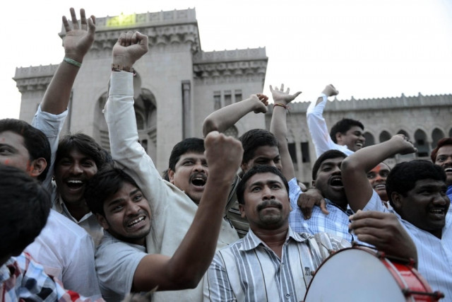 osmania university students celebrate after the announcement of the separate indian state of telangana in hyderabad on july 30 2013 photo afp osmania university students celebrate after the announcement of the separate indian state of telangana in hyderabad on july 30 2013 photo afp