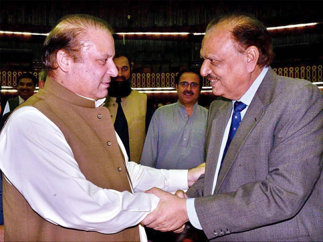 prime minister nawaz sharif greets president elect mamnoon hussain at the parliament house photo app prime minister nawaz sharif greets president elect mamnoon hussain at the parliament house photo app