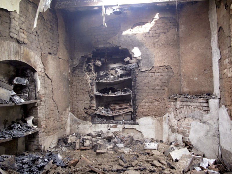 the gutted cells of the jail following the taliban assault photo reuters