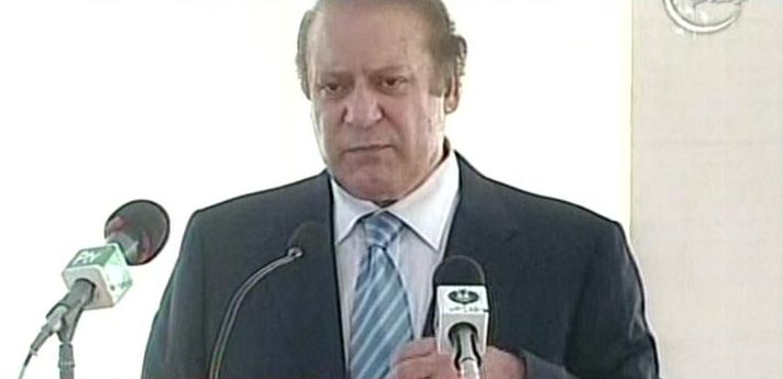 prime minister nawaz sharif speaking at a press conference in karachi on august 1 2013 photo express