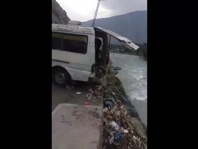 chitral health department is seen disposing off a van full of hospital waste in the already ecologically threatened chitral river photo screenshot chitral health department is seen disposing off a van full of hospital waste in the already ecologically threatened chitral river photo screenshot