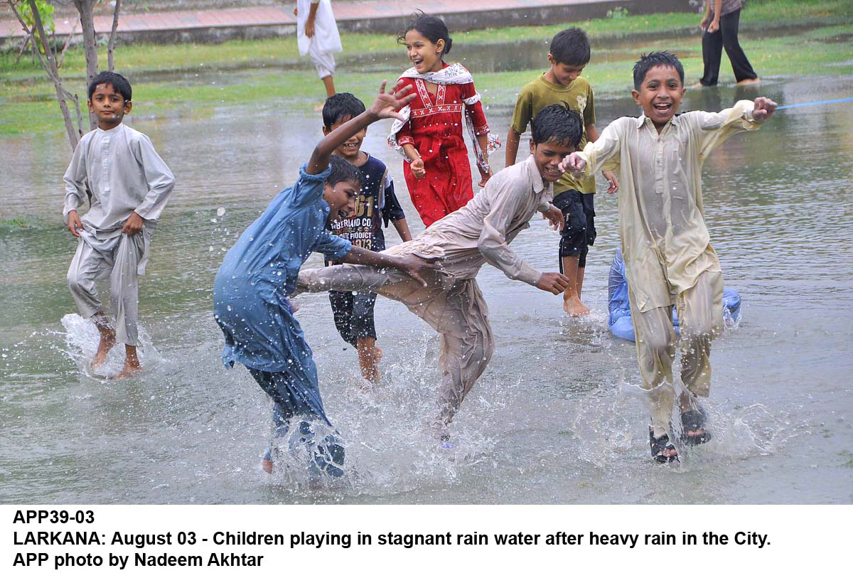 children play in the rain photo app