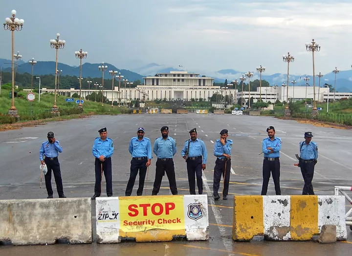 file photo of islamabad police setting up a security block in front of the parliament photo muhammad javaid express file photo of islamabad police setting up a security block in front of the parliament photo muhammad javaid express