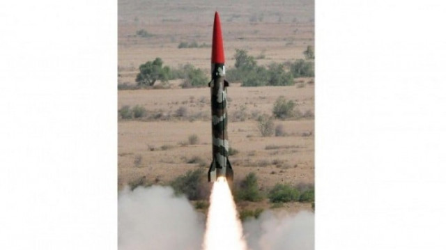 this handout photo released by the ispr shows the ghaznavi missile photo afp this handout photo released by the ispr shows the ghaznavi missile photo afp