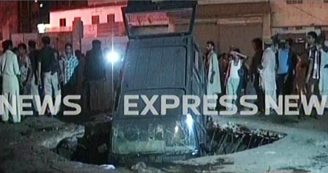 the car of the minister fell into a drain as a result of the blast the car of the minister fell into a drain as a result of the blast