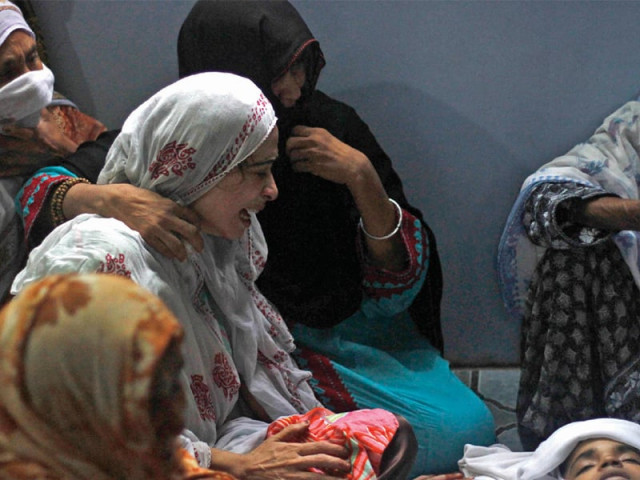 families of the seven boys who were killed in a blast early wednesday morning carried out the funeral prayers of the deceased on the same day photo athar khan express families of the seven boys who were killed in a blast early wednesday morning carried out the funeral prayers of the deceased on the same day photo athar khan express