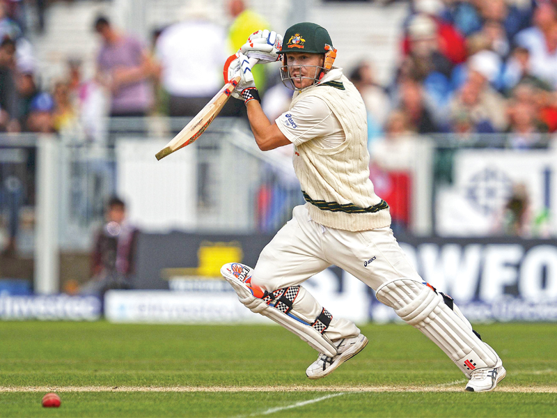 warner suspended for punching england batsman joe root two months ago carried the attack to the home team with a series of crunching strokes photo reuters