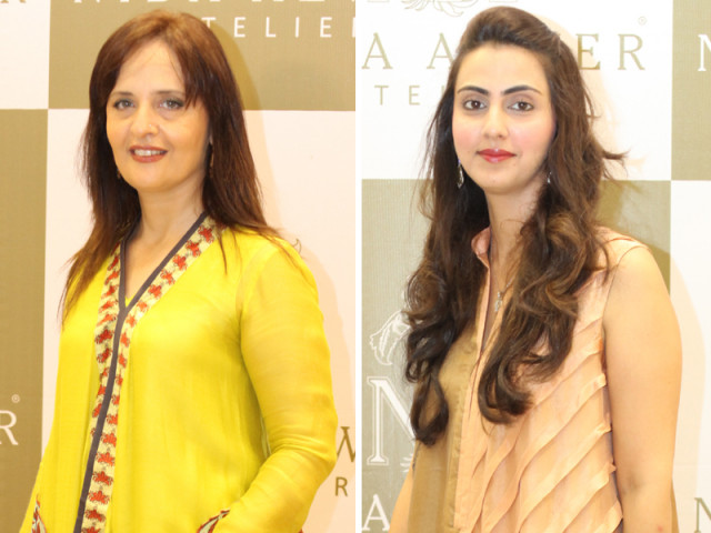 hina bayaat left and mehreen syed right