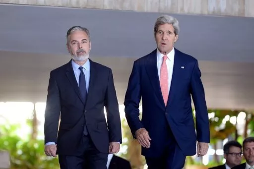 us secretary of state john kerry r and brazilian foreing minister antonio patriota in brasilia on august 13 2013 photo afp us secretary of state john kerry r and brazilian foreing minister antonio patriota in brasilia on august 13 2013 photo afp
