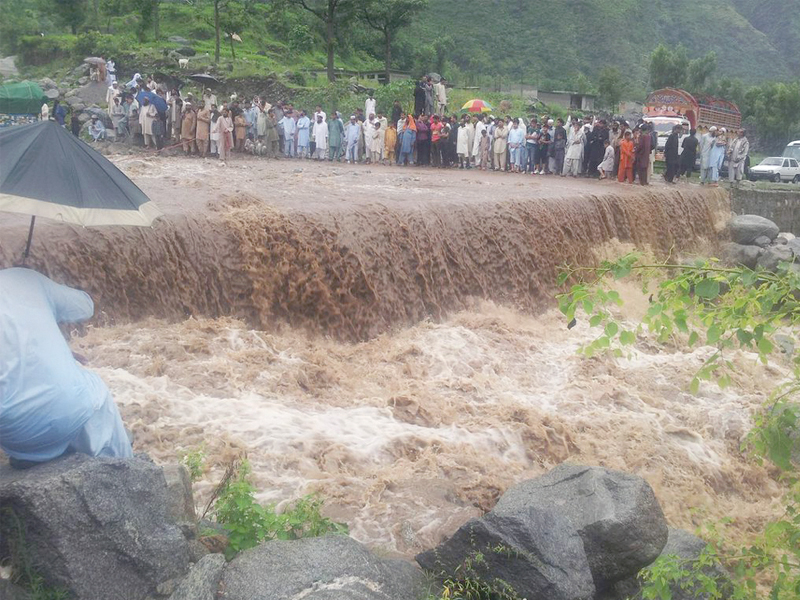 flash floods in shangla district washed away the shang bisham road photo express