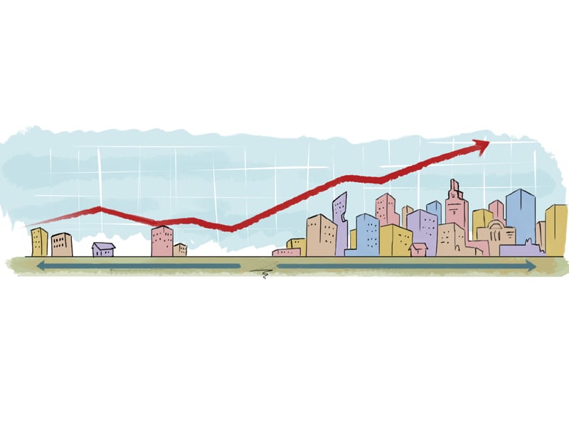 prices of land in lahore are reaching a point where few experts anticipate a correction but most of the market players believe that despite all odds a lot of potential is still left illustration jamal khurshid