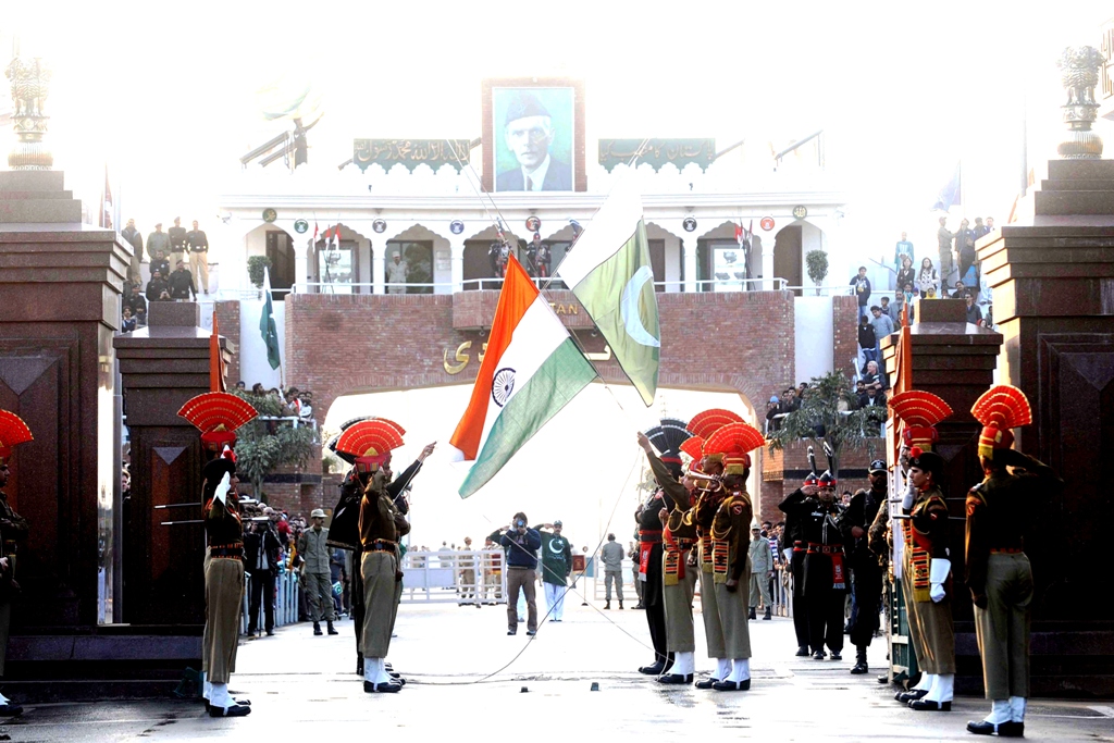 a flag exchaning ceremony at the wagah border photo afp file