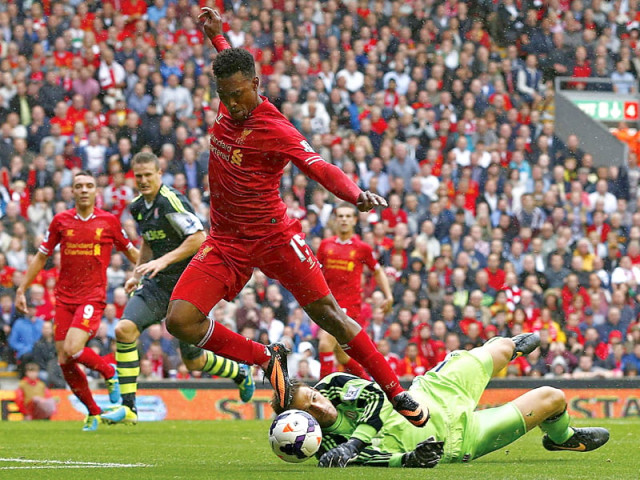 sturridge s first half winner was the highlight for liverpool who showed no signs of being affected by the absence of controversial striker suarez photo reuters sturridge s first half winner was the highlight for liverpool who showed no signs of being affected by the absence of controversial striker suarez photo reuters