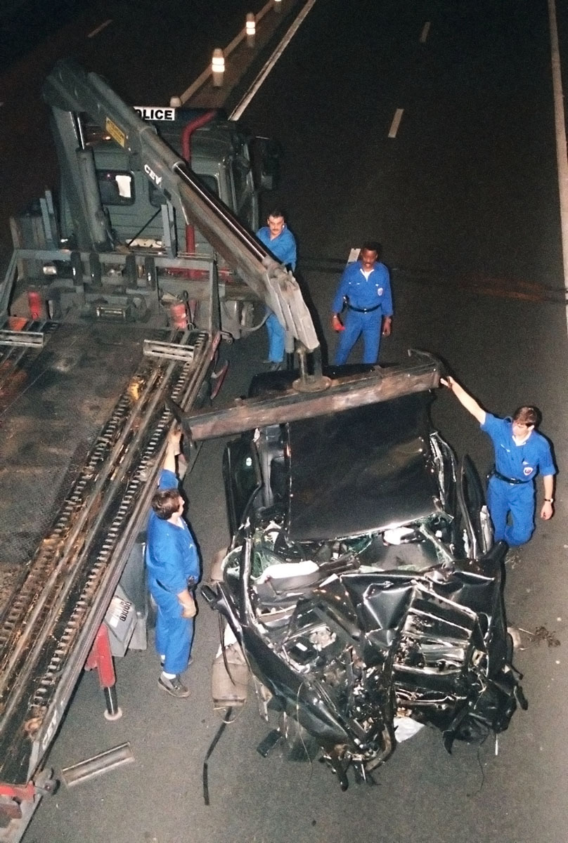 file photo dated august 31 1997 shows wreckage of princess diana 039 s car in the alma tunnel of paris photo afp