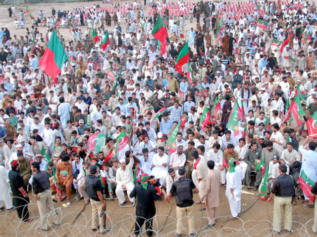 nearly 2 000 people attended the pti chairman s address photo exrpess nearly 2 000 people attended the pti chairman s address photo exrpess